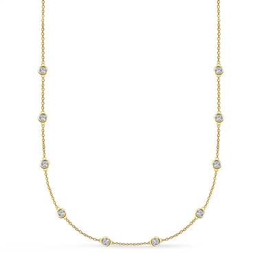 Diamond Station Necklace in 18K Yellow Gold (1.00 cttw.)