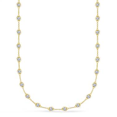 Diamond Station Necklace in 18K Yellow Gold (3.00 cttw.)