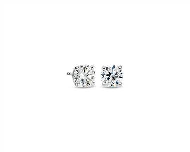 Diamond Stud Earrings In 14k White Gold (2 ct. tw.)