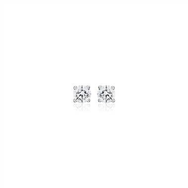 "Diamond Stud Earrings with Diamond Halo Baskets in 14k White Gold - G/I1 (5/8 ct. tw.)"