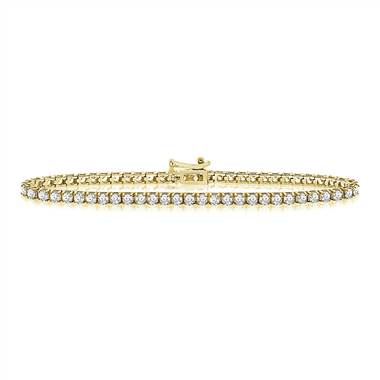 Diamond Tennis Line Bracelet in 14K Yellow Gold (3 cttw.)