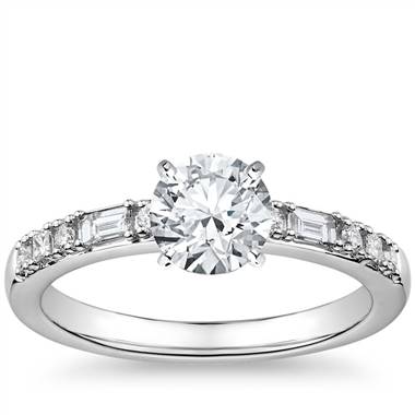 Dot Dash Diamond Engagement Ring in 14k White Gold (1/5 ct. tw.)