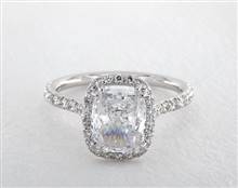 Double Claw Prong Pave Halo Engagement Ring in Platinum 1.90mm Width Band (Setting Price) | James Allen