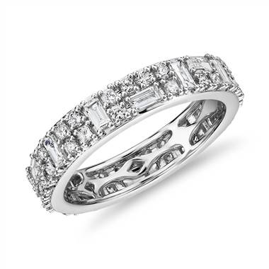 Double Dot Dash Diamond Eternity Ring in 14k White Gold (1 1/3 ct. tw.)