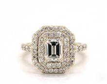 Double Halo Split Shank Engagement Ring in 18K Yellow Gold 4mm Width Band (Setting Price) | James Allen