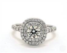 Double Halo Split Shank Engagement Ring in Platinum 4mm Width Band (Setting Price) | James Allen