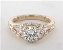 Double Pave Shoulder .63ctw Engagement Ring in 14K Yellow Gold 2.70mm Width Band (Setting Price) | James Allen