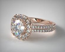 Double Shank Halo Engagement Ring in 14K Rose Gold 4mm Width Band (Setting Price) | James Allen