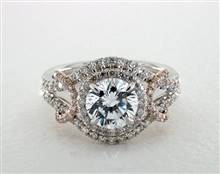 Double Shank R-Gold Accent Halo .65ctw Engagement Ring in 18K White Gold 4mm Width Band (Setting Price) | James Allen