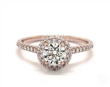 Dramatic Falling-Edge Halo, Pave Engagement Ring in 14K Rose Gold 4mm Width Band (Setting Price) | James Allen