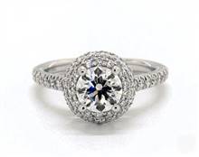 Dramatic Falling-Edge Halo, Pave Engagement Ring in 14K White Gold 4mm Width Band (Setting Price) | James Allen
