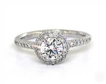 Dramatic Falling-Edge Halo, Pave Engagement Ring in Platinum 4mm Width Band (Setting Price) | James Allen