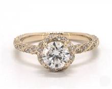 Dramatic Twisted Halo & Pave .79ctw Engagement Ring in 18K Yellow Gold 2.50mm Width Band (Setting Price) | James Allen