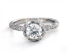 Dramatic Twisted Halo & Pave .79ctw Engagement Ring in Platinum 2.50mm Width Band (Setting Price) | James Allen