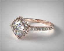 Dreamy Kite-Halo Half-Pave Engagement Ring in 14K Rose Gold 4mm Width Band (Setting Price) | James Allen