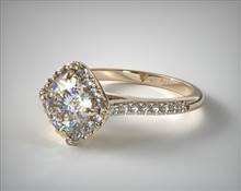 Dreamy Kite-Halo Half-Pave Engagement Ring in 14K Yellow Gold 4mm Width Band (Setting Price) | James Allen