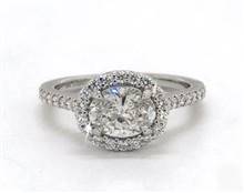 East-West Halo 60-Diamond Pave Engagement Ring in 14K White Gold 1.60mm Width Band (Setting Price) | James Allen