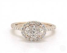 East-West Halo 60-Diamond Pave Engagement Ring in 14K Yellow Gold 1.60mm Width Band (Setting Price) | James Allen