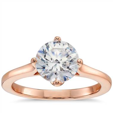 East-West Solitaire Engagement Ring in 14k Rose Gold