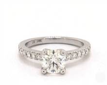 Elegant Art-Nouveau Pave Engagement Ring in 14K White Gold 4mm Width Band (Setting Price) | James Allen