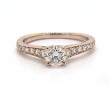 Elegant Graduated 18-Diamond Pave Engagement Ring in 14K Rose Gold 2.10mm Width Band (Setting Price) | James Allen