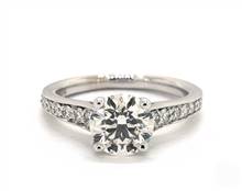 Elegant Graduated 18-Diamond Pave Engagement Ring in 18K White Gold 2.10mm Width Band (Setting Price) | James Allen