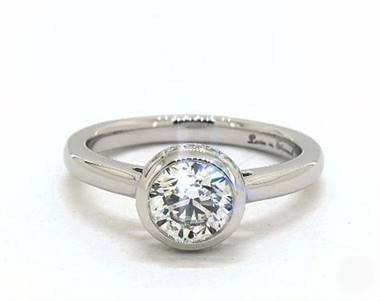 Elegant Pave Crown Bezel Engagement Ring in 14K White Gold 2.30mm Width Band (Setting Price)
