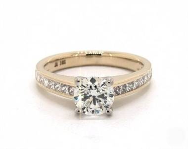 Elegant Princess Channel Engagement Ring in 14K Yellow Gold 2.80mm Width Band (Setting Price)