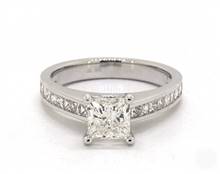Elegant Princess Channel Engagement Ring in 18K White Gold 2.80mm Width Band (Setting Price) | James Allen