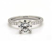 Elegant Side-Stone Split-Prong Engagement Ring in 18K White Gold 4mm Width Band (Setting Price) | James Allen