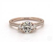 Elegant Three-Stone Pave-Shank Engagement Ring in 14K Rose Gold 1.80mm Width Band (Setting Price) | James Allen