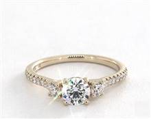 Elegant Three-Stone Pave-Shank Engagement Ring in 14K Yellow Gold 1.80mm Width Band (Setting Price) | James Allen
