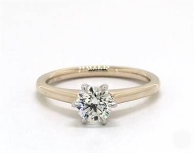 Elegant & Timeless 6-Prong Engagement Ring in 14K Yellow Gold 4mm Width Band (Setting Price)