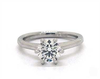 Elegant & Timeless 6-Prong Engagement Ring in Platinum 4mm Width Band (Setting Price)