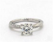 Elegant Twisted Pave Engagement Ring in Platinum 2.20mm Width Band (Setting Price) | James Allen