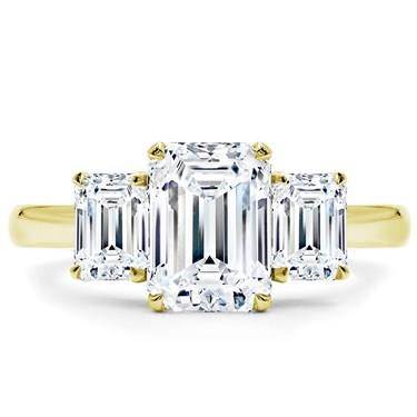 Emerald Cut 3 Stone Engagement Ring Setting