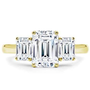 Emerald Cut 3 Stone Engagement Ring Setting