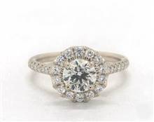 Enchanting Pave Accents Halo .44ctw Engagement Ring in 18K Yellow Gold 4mm Width Band (Setting Price) | James Allen
