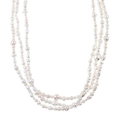 Endless White Pearl Strand Necklace