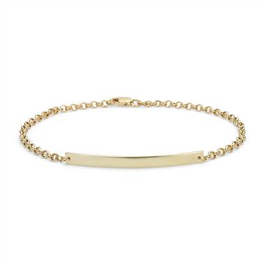 "Engravable Bar Bracelet in 14k Yellow Gold"
