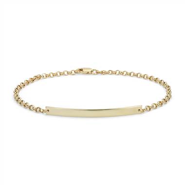 "Engravable Bar Bracelet in 14k Yellow Gold"