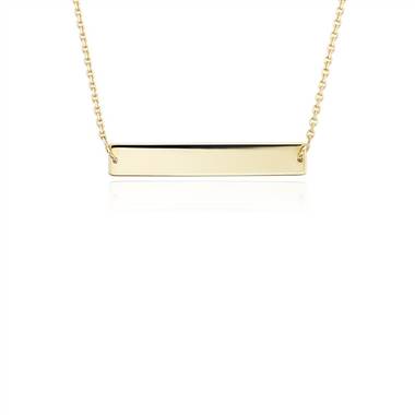 "Engravable Bar Choker in 14k Yellow Gold"