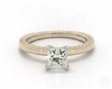 Etched Profile Solitaire Engagement Ring in 14K Yellow Gold 2.4mm Width Band (Setting Price) | James Allen