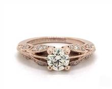 Falling Leaf Vintage Engagement Ring in 14K Rose Gold 2.00mm Width Band (Setting Price) | James Allen