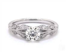 Falling Leaf Vintage Engagement Ring in 14K White Gold 2.00mm Width Band (Setting Price) | James Allen