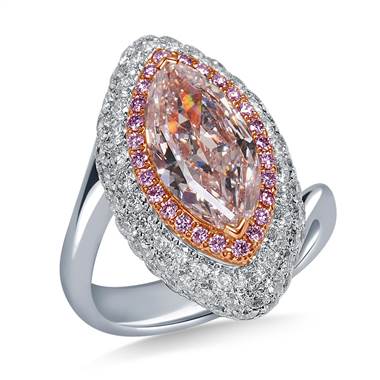 Fancy Light Pink Diamond with Twisted Shank in 18K Two Tone Gold (4.00 cttw.)
