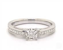 Femine Scroll-Design Vintage Pave Engagement Ring in 14K White Gold 3.00mm Width Band (Setting Price) | James Allen