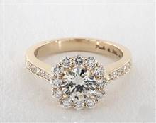 Fiery Grande Halo, Pave .74ctw Engagement Ring in 14K Yellow Gold 4mm Width Band (Setting Price) | James Allen