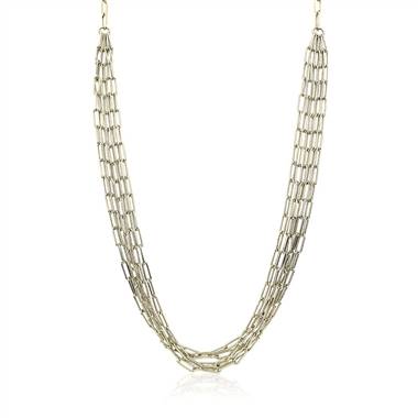 "Five Row Paperclip Necklace in 14k Italian Yellow Gold"