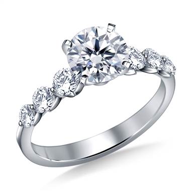 Floating Diamond Engagement Ring with Shared Prong in Platinum (3/4 cttw.)